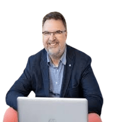 Unternehmer hält Stift, der wie eine Rakete nach oben fliegt